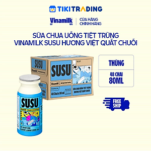 Thùng 48 Chai x 80ml Sữa Chua Uống Vinamilk Susu Hương Việt Quất Chuối