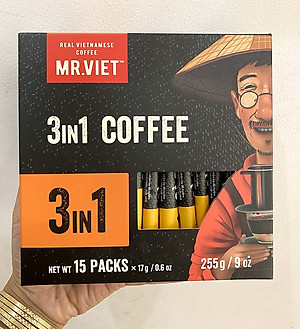 Cà phê Hòa Tan 3 trong 1 MR Viet 255g (Cafe Mr Viet 3 in 1 Instant Coffee)