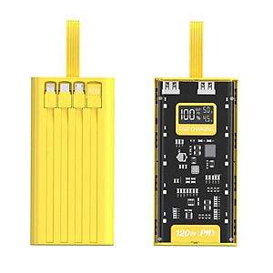 Sạc Dự Phòng trong suốt 30000mAh - sạc siêu nhanh, tích hợp 4 cáp, 2 cổng usb, sạc cùng lúc nhiều điện thoại - Hàng chính hãng