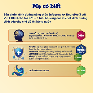 Sữa bột Enfagrow A+ Neuropro 3 2.2kg với DHA giúp phát triển não bộ cho trẻ từ 1-3 tuổi