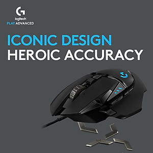 Chuột game hiệu suất cao Logitech G502 Hero RGB Lightsync - Hàng chính hãng