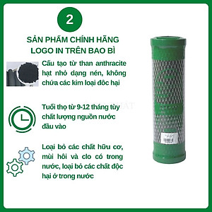 Lõi lọc nước RO số 2, CTO dạng than Anthracite - hoạt tính gáo dừa Đại Việt - Hàng chính hãng