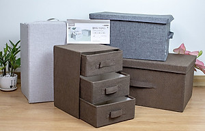 Hộp vải đựng đồ đa năng có nắp TD3a và TD3b – Túi vải Thụy Điển có nắp rời 34L sang trọng vải Oxford chính hãng