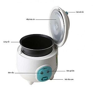 Nồi Cơm Nắp Gài Midea MR-CM06SB – 0.6 Lít - Hàng chính hãng