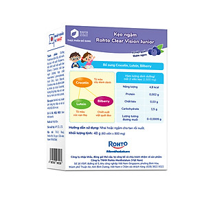 Kẹo ngậm bổ mắt cho bé Rohto Clear Vision Junior (Hộp 60 viên)