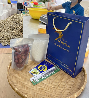 Yến thô bể nhẹ hộp 100gr- Mua yến giá tiết kiệm - Ăn yến giúp sạch phổi - Tặng kèm đường táo nhíp - Yến sào Đỗ Thị Toán