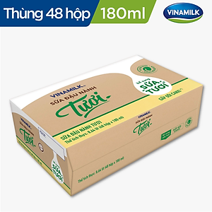 Thùng Sữa đậu nành Tươi Vinamilk 180ml - 48 hộp/Thùng