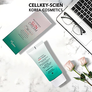 Combo Kem Nền Kem Chống Nắng Che Khuyết Điểm Kiềm Dầu Dưỡng Trắng Chống Nhăn Cho Da Nhạy Cảm Cellkey-Scien BB Sun Cream (80ml)