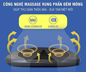Ghế (Đệm) Massage Toàn Thân Nikio NK-181 - Máy Mát Xa Lưng, Cổ Vai Gáy, Con Lăn 3D Xoa Bóp Chuyên Sâu, Kết Hợp Hồng Ngoại, Rung Và Nhiệt Giúp Cơ Thể Thư giãn, Giảm Căng Thẳng - Màu đen