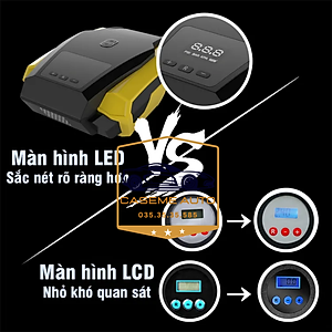 Bơm Lốp ô tô dự phòng Điện Tử Tự Ngắt Có Đèn Pin TANGDi cài đặt thông số tự động ( mã 1011) - Hàng Chính Hãng