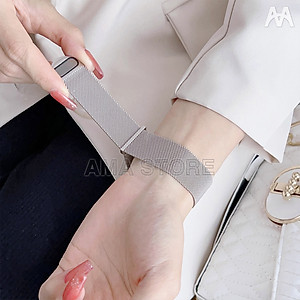 Dây Đeo Inox Khóa Nam Châm dành cho Đồng Hồ Thông Minh AMA TK, S16 và các Các mẫu Đồng hồ có kích thước dây 42/44/45/49mm Hàng chính hãng