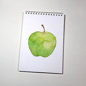 Sổ vẽ màu nước A4 giấy chuyên dụng có vân đẹp nhập từ Ý định lượng 300gsm, loang màu tốt lên màu trong tự nhiên,15 tờ/cuốn Green Art-Hàng chính hãng