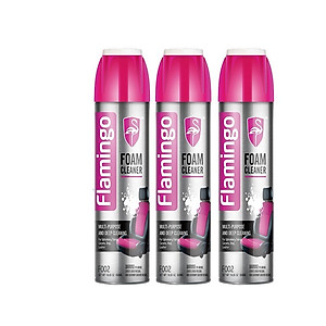 Xịt bọt đa năng vệ sinh nội thất ô tô xe hơi tẩy vết bẩn bề mặt nỉ da nhựa vải Flamingo 650ml F002