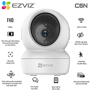 Camera wifi Ezviz C6N không dây xoay 360 độ đàm thoại 2 chiều - Hàng chính hãng