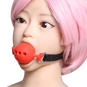 Open Breathable Leather Paly Buckle Belt Silicon Mouth Gag for Women