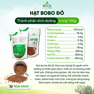 Hạt Bobo (Cao lương) đỏ Sức Khỏe Xanh, Túi 500g nhập khẩu từ Ấn Độ