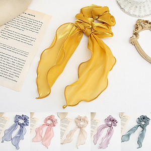 Dây buộc tóc Scrunchies voan ánh kim thanh lịch HD59