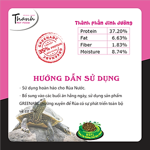Thức ăn bò sát Rùa Nước nhãn GREENABC – Cung cấp protein, canxi, lipid giúp tăng kích thước, mai cứng - Hộp 50g và 230g