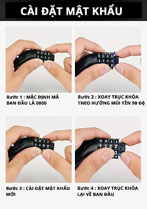 Khóa Dây Xe Đạp Bảo Hành 12 Tháng Khóa Cổng Chống Trộm Xe Máy Chống Cắt  Mật Mã 4 Số Lõi Thép Cao Cấp Cleacco Boro Sport