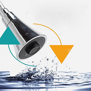 Cần vòi chén lò xo, cong bẻ thay thế cho vòi rửa chén, đầu vòi loa chuyển 02 chế độ xoay