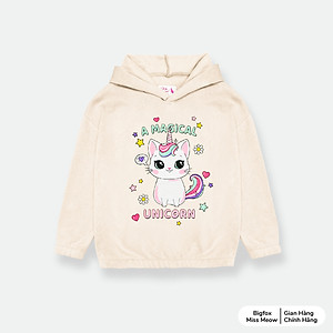 Áo nỉ bé gái Bigfox Miss Meow size đại, áo nỉ bông cho bé gái thu đông ấm áp hình in xinh xắn size trẻ em 3,4…10,11 tuổi