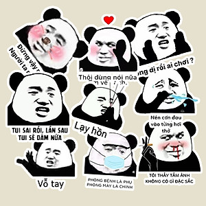 Để thể hiện sự yêu mến với Meme Gấu Trúc bựa, hãy sở hữu ngay bộ Sticker set này. Với đủ các biểu cảm khác nhau, bạn sẽ có cơ hội để tạo ra những bức ảnh Meme thú vị nhất.