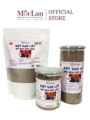 Bột gạo lứt mè đen nếp cẩm Mộc Lan, thực phẩm giảm cân bổ sung dinh dưỡng - 250g, 500g