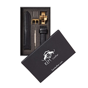 Dây Đồng Hồ Da Bò Italy Cao Cấp Màu Đen Size 15/17/19/21/23/25mm - Dây Da Đồng Hồ Da Bò Thật 100%, Bảo Hành 12T 