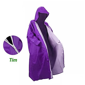 Áo Mưa Dây Kéo Cao Cấp Người Lớn Vải Dù Da Cá 1m4 - Giao màu ngẫu nhiên