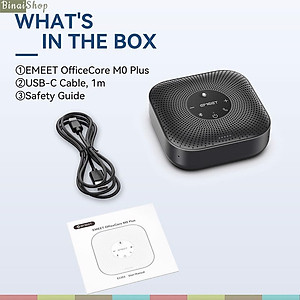 Emeet M0 Plus - Loa Kèm Micro Họp Trực Tuyến, VoiceIA 4.2, Bluetooth 5.0, Âm Thanh Full Duplex Cho Nhóm 8 Người - Hàng chính hãng