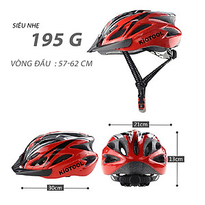 Mũ bảo hiểm xe đạp thể thao Kiotool siêu nhẹ thoáng khí an toàn khi đạp xe