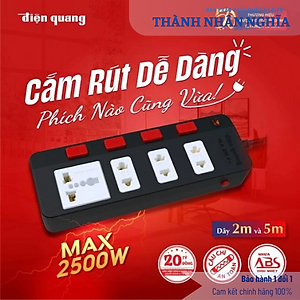 Ổ cắm Điện Quang ECO 4SBW (4 lỗ 4 công tắc)
