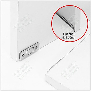 Bộ 2 chốt nam châm mini cho cửa tủ, ngăn kéo bàn, cửa trượt với nam châm có lực hút mạnh kèm băng dính 2 mặt và vít