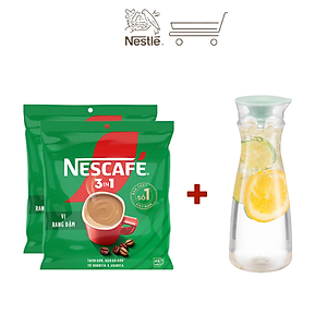 [Tặng Bộ 2 ly thủy tinh] Combo 2 Bịch Cà phê Hòa tan NESCAFÉ VỊ RANG ĐẬM 46 gói Đậm Thơm Hoàn Hảo