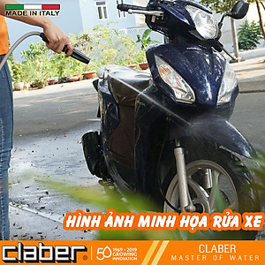 Vòi xịt tưới cây và khớp nối nhanh Claber 8536 -8458, vòi có van khóa, 2 chế độ, khớp nối nhanh kết nối 3 cỡ ống 12-15-19mm