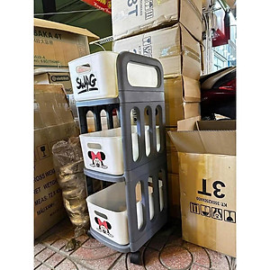 Kệ Đa Năng 3 Tầng Hình Chuột Mickey - Tiện Lợi, Gọn Gàng, Đẹp Mắt