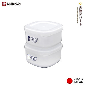 Set 2 hộp hình vuông đựng & bảo quản thực phẩm White Pack 190ml thích hợp dùng trong lò vi sóng - MADE IN JAPAN