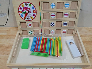 Đồ Chơi Giáo Dục, Hộp Toán Học Gồm Số 100 Que Tính Và Bảng 2 Mặt, Đồ Chơi Trí Tuệ Cho Bé