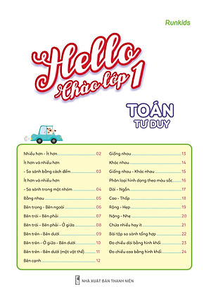 Sách Hello Chào Lớp 1 - Toán Tư Duy
