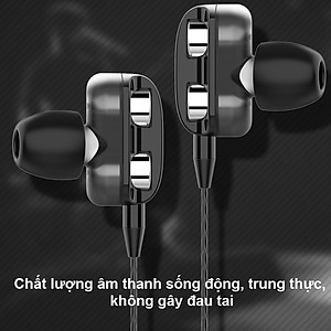 Tai nghe A4 HiFi lõi kép siêu bass MẪU MỚI 2019