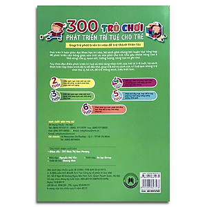 Sách 300 Trò Chơi Phát Triển Trí Tuệ Cho Trẻ - 6 Tuổi (Tái Bản)