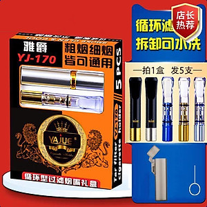 Bộ Tẩu Lọc Thuốc 5 in 1 Cao Cấp, Cải Tiến Mới, Sản Xuất Tiêu Chuẩn Nhật Bản, Có Hộp Đựng,