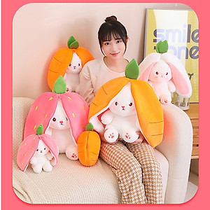 Gấu bông thỏ cà rốt 2 in 1, thú nhồi bông dâu cosplay cao cấp