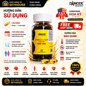 Viên uống hỗ trợ tim mạch OMEGA 369 DAMODE lọ 60 viên hỗ trợ tăng cường trí não chính hãng Hoa Kỳ 