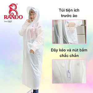 Áo Mưa Rando Trong Suốt 1 Đầu Có Kính Khẩu Trang 