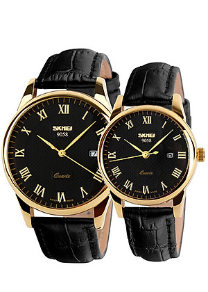 Đồng Hồ Cặp Đôi Dây Da SKMEI 9058 - DHA278