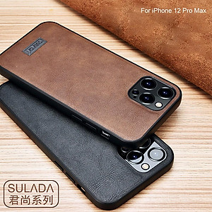 Ốp Lưng Sulada Da cho Iphone 13,13 pro,13 Pro Max...12 pro max..11 ..X XS MAX Mặt sau cứng chống sốc - Hàng chính hãng