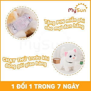 Đồ chơi cho bé MySun - Robot thú cưng con mèo, thỏ biết đi biết nhảy, biết kêu, vẫy đuôi (tặng PIN AA)