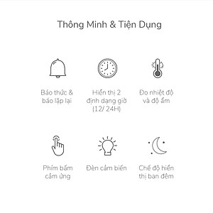 Đồng Hồ Để Bàn Thông Minh ARIZE Bandiz Mirror Digital Desk Clock - Hàng Chính Hãng