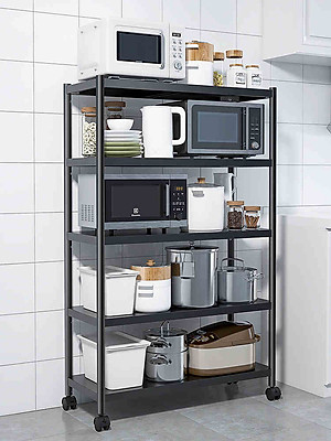Kệ lò vi sóng đa năng Thép Carbon cao cấp Vando, kệ để đồ nhà bếp siêu chịu lực 300kg sơn tĩnh điện chống bong tróc, kệ nhà bếp 